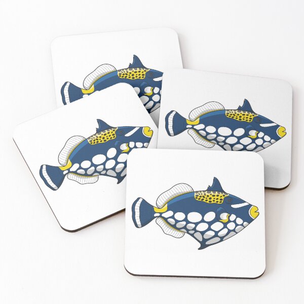Item preview, Illustration with clown triggerfish fish designed and sold by RizikCat.
