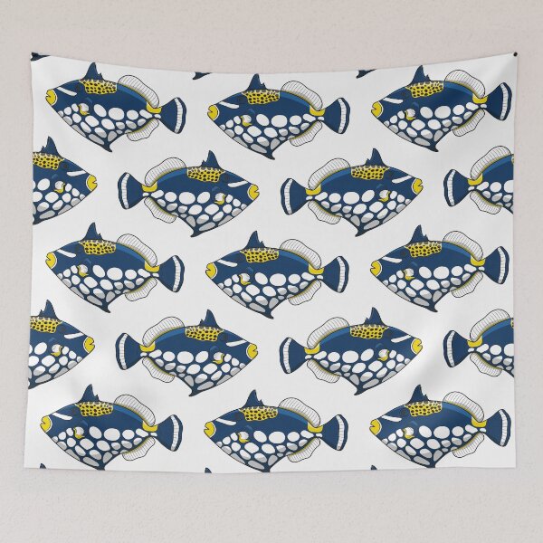 Item preview, Illustration with clown triggerfish fish designed and sold by RizikCat.