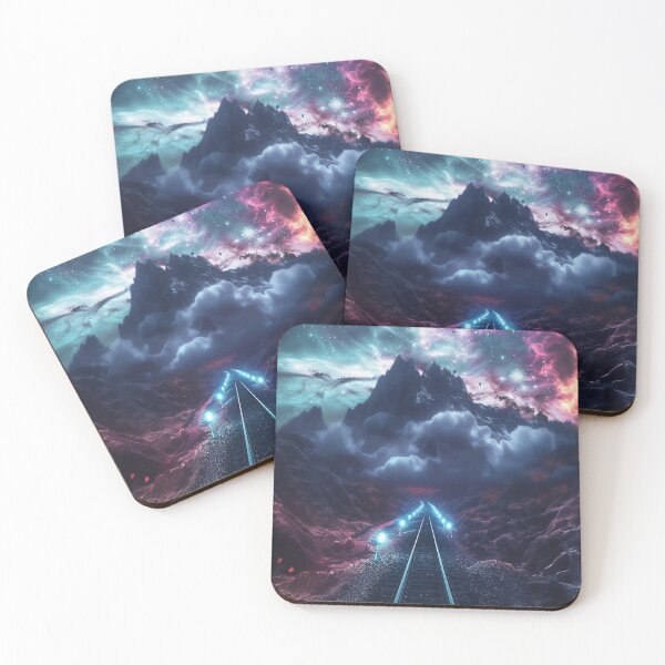 Item preview, Railway Beyond the Nebula Peaks designed and sold by QuantumDrift.