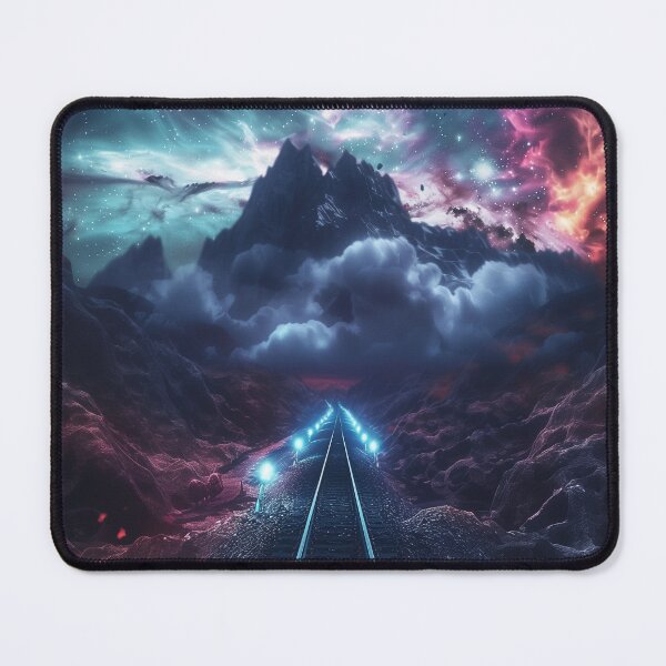 Item preview, Railway Beyond the Nebula Peaks designed and sold by QuantumDrift.