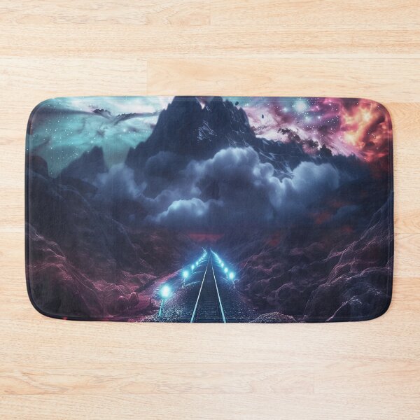 Item preview, Railway Beyond the Nebula Peaks designed and sold by QuantumDrift.