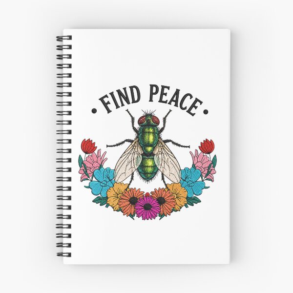 Item preview, Find Peace Fly Embroidery Design | Vintage Boho Insect Floral Art | Cottagecore Nature Aesthetic designed and sold by ColorSplash123.