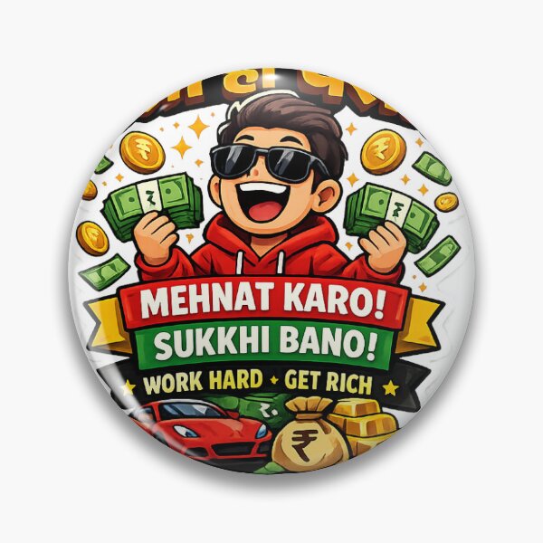 Item preview, Paisa Hi Paisa Sticker Hindi | Work Hard Get Rich | Funny Desi Motivation Sticker designed and sold by DigiAuraStudio.