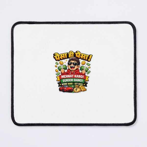 Item preview, Paisa Hi Paisa Sticker Hindi | Work Hard Get Rich | Funny Desi Motivation Sticker designed and sold by DigiAuraStudio.