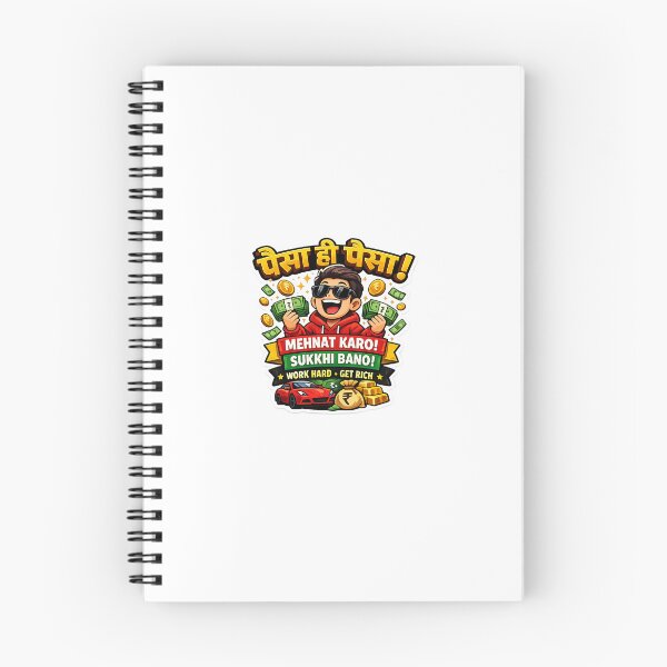 Item preview, Paisa Hi Paisa Sticker Hindi | Work Hard Get Rich | Funny Desi Motivation Sticker designed and sold by DigiAuraStudio.