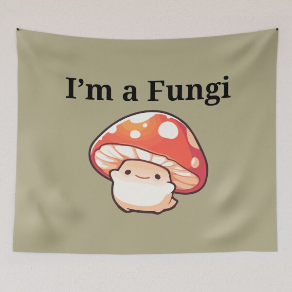 Item preview, Kawaii I'm a Fungi- Cute Mushroom Character Pun   designed and sold by ShaderShirts.
