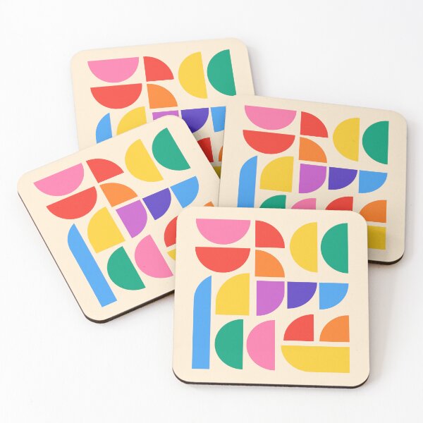 Item preview, Colorful Pride Rainbow Bauhaus Inspired Geometric Abstract Composition designed and sold by MaiZephyr.