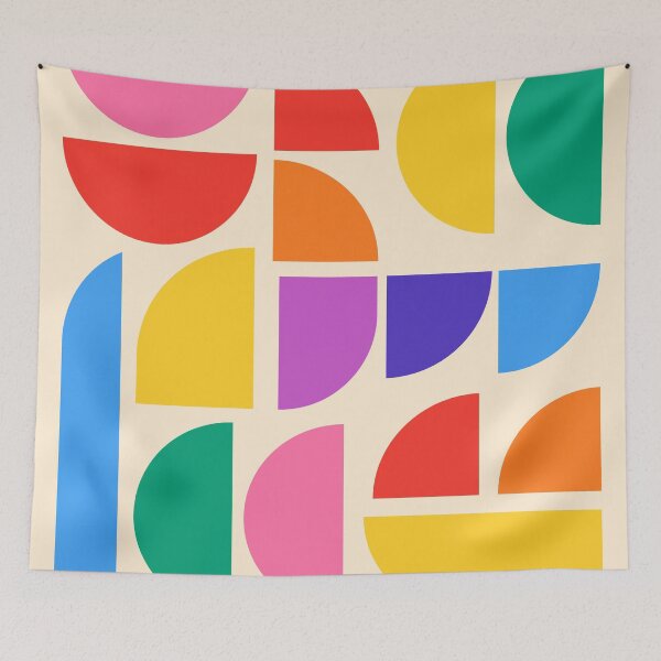 Item preview, Colorful Pride Rainbow Bauhaus Inspired Geometric Abstract Composition designed and sold by MaiZephyr.
