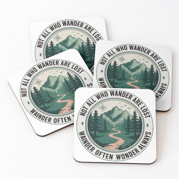 Item preview, Not all who wander are lost wander often wonder always forest trail compass badge designed and sold by icemanphotos.
