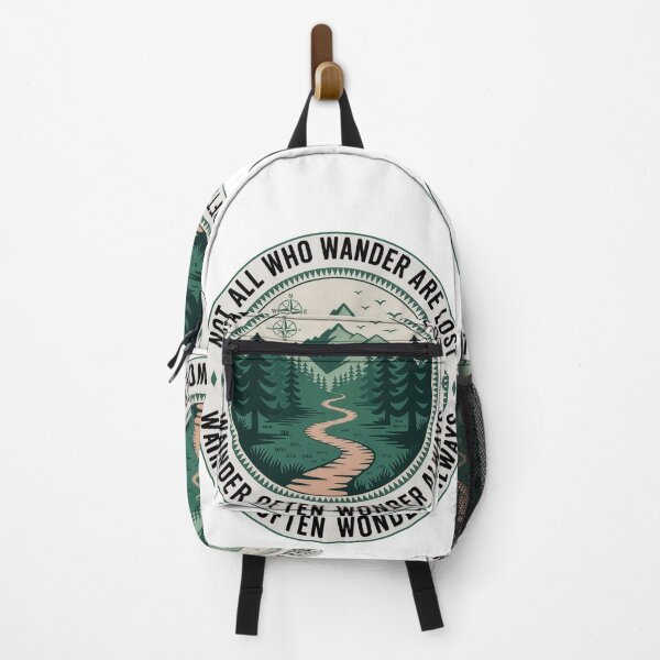 Item preview, Not all who wander are lost wander often wonder always forest trail compass badge designed and sold by icemanphotos.