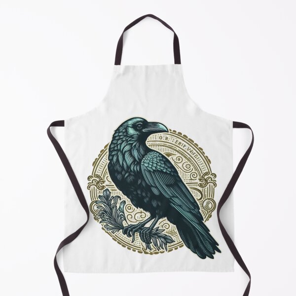 Item preview, Retro Raven Line Art Vintage Gothic T-Shirt Design designed and sold by RelateAndTee.