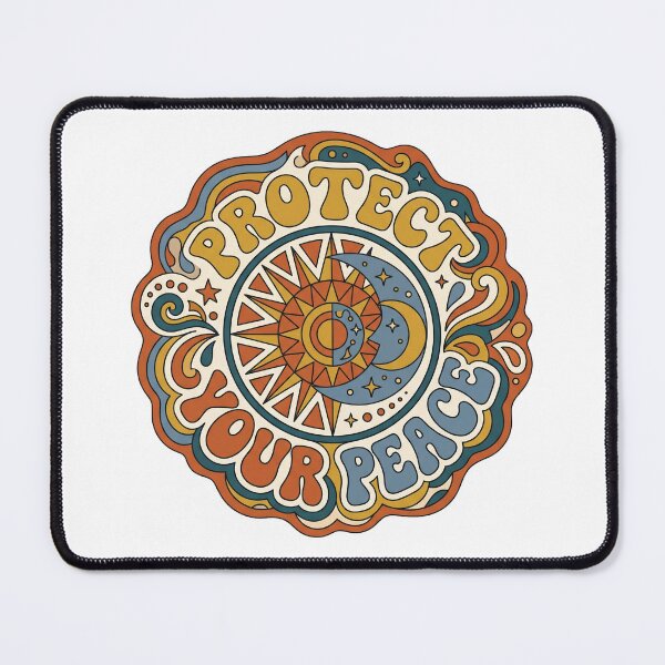 Item preview, Protect Your Peace Retro 70s Mystical Wellness Sun Moon designed and sold by Sunday Social Club.