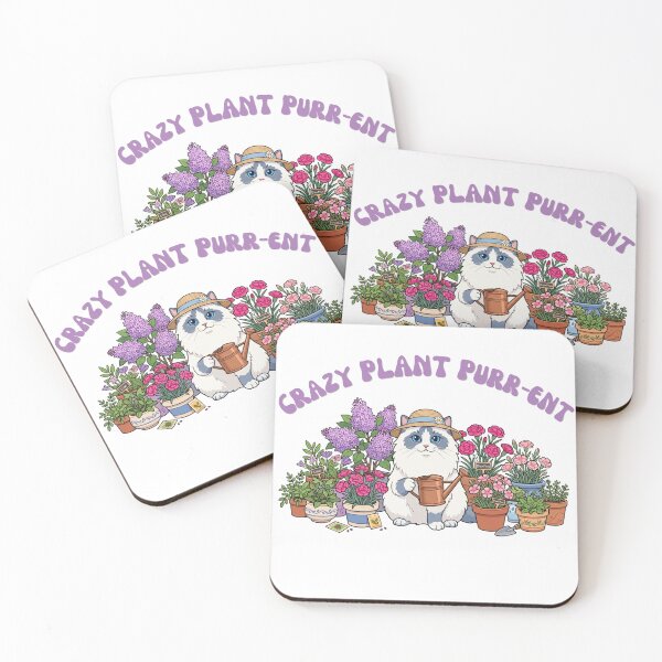 Item preview, Crazy Plant Purrent Cute Gardening Cat Lilac Retro designed and sold by Snowy Studio Designs.