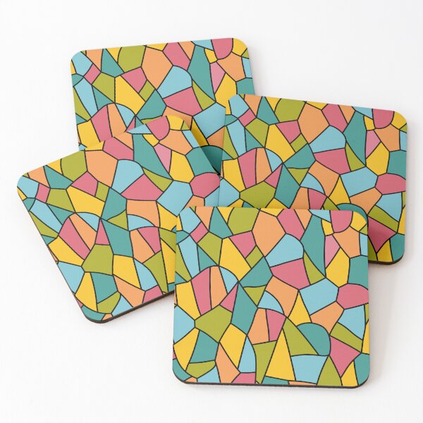 Item preview, Abstract stained glass pattern. Colorful geometric mosaic background with black outlines. designed and sold by NadiiArt.
