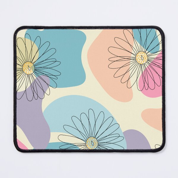 Item preview, Retro Line Art Daisy Pattern Abstract Pastel designed and sold by jttrends.