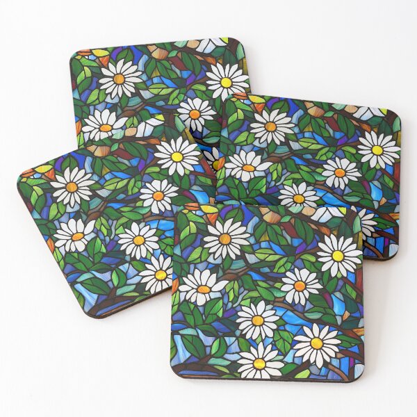 Item preview, Daisy Tree Cascade Stained Glass Photo Texture designed and sold by DigitaICraft.
