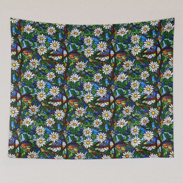 Item preview, Daisy Tree Cascade Stained Glass Photo Texture designed and sold by DigitaICraft.