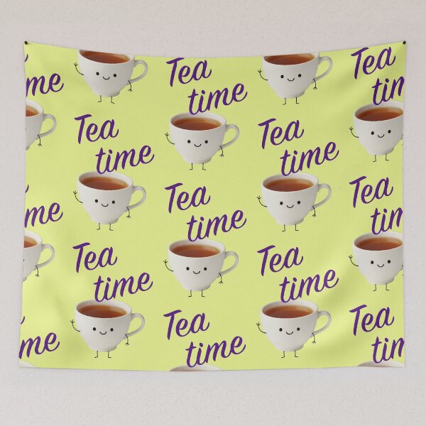 Item preview, Teatime Cute teacup with purple lettering designed and sold by Mauswohn.