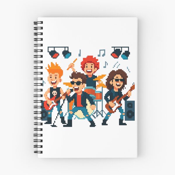 Item preview, Pixelated Cartoon Rock Band designed and sold by Musicdrip.