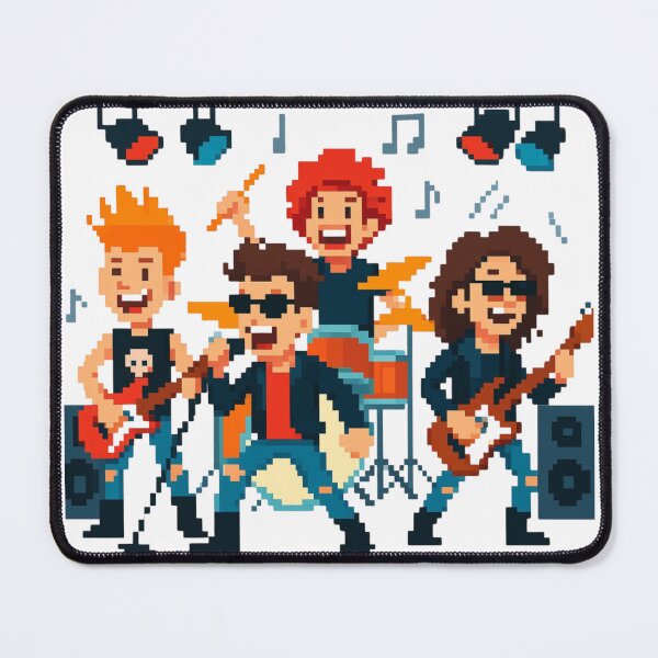 Item preview, Pixelated Cartoon Rock Band designed and sold by Musicdrip.