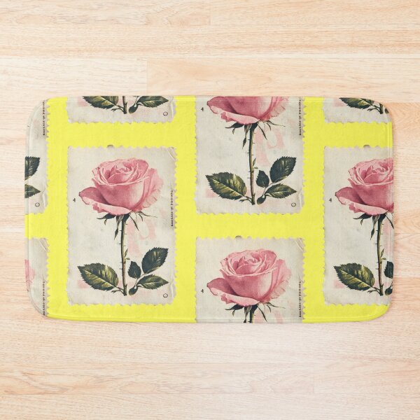 Item preview, Vintage stamp with a pink rose in a nostalgic style designed and sold by Mauswohn.