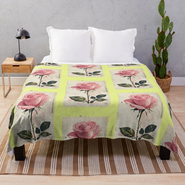 Item preview, Vintage stamp with a pink rose in a nostalgic style designed and sold by Mauswohn.