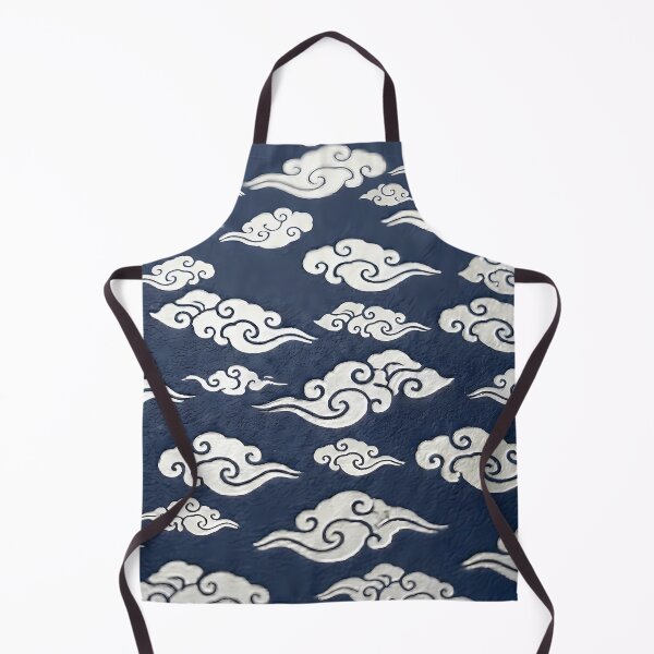 Item preview, Korean Traditional Silver Cloud Pattern on Navy Blue designed and sold by SOOstudio73.
