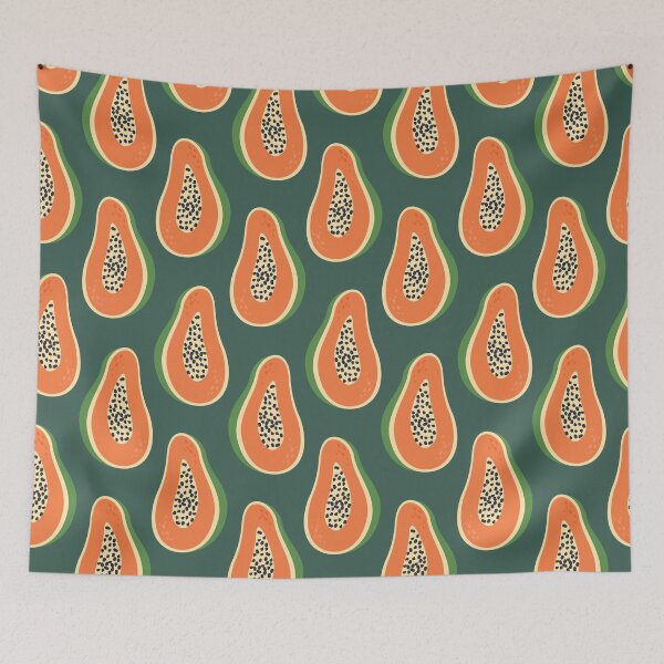 Item preview, Papaya halves tropical pattern designed and sold by CHERRY--SHOP.