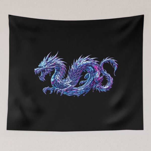 Item preview, Cyberpunk Liquid Metal Dragon Synthwave designed and sold by krish-prints.