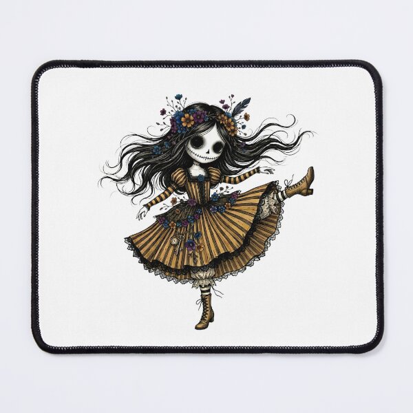 Item preview, Cute Gothic Skeleton Doll | Spooky Floral Halloween Art. designed and sold by HorrorInkStudio.