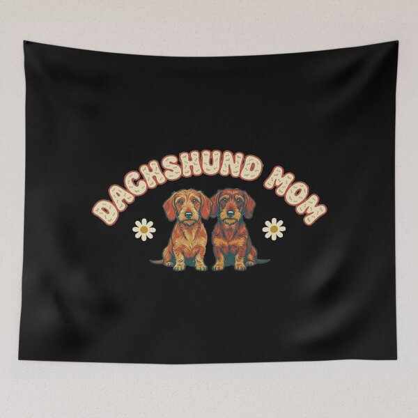 Item preview, Retro Wirehaired Dachshund Dog Mom Design designed and sold by Silent Watch Threads..