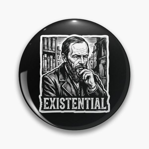 Item preview, Fyodor Dostoevsky Existential - Dark Academia Woodcut Art designed and sold by quackynaut.
