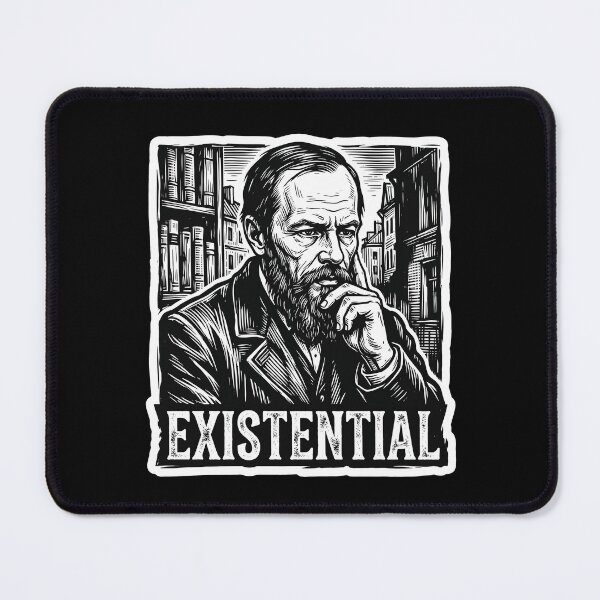 Item preview, Fyodor Dostoevsky Existential - Dark Academia Woodcut Art designed and sold by quackynaut.