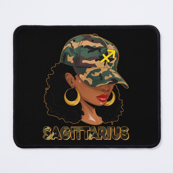 Item preview, Sagittarius Zodiac Black Woman Camo Fashion Design designed and sold by MaxGraphicShirt.