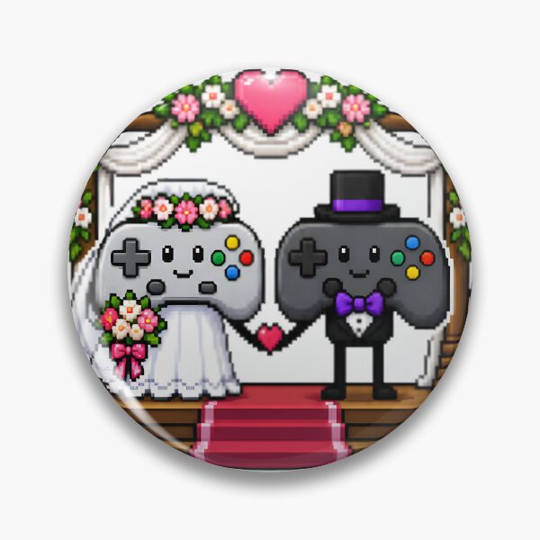 Item preview, Gamer Wedding Controller Marriage Funny Pixel Art designed and sold by RetroPixel Apparel.