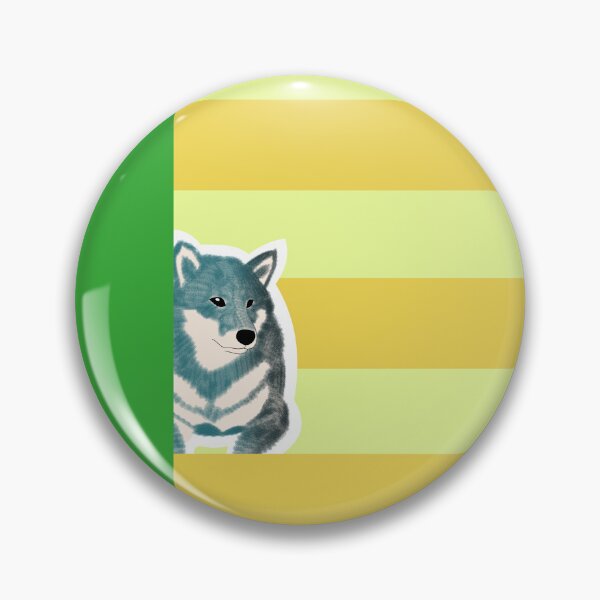 Item preview, 80's vibes colors (yellow, green) with blue Shiba Inu designed and sold by ShibaCruise-On.