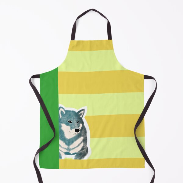 Item preview, 80's vibes colors (yellow, green) with blue Shiba Inu designed and sold by ShibaCruise-On.