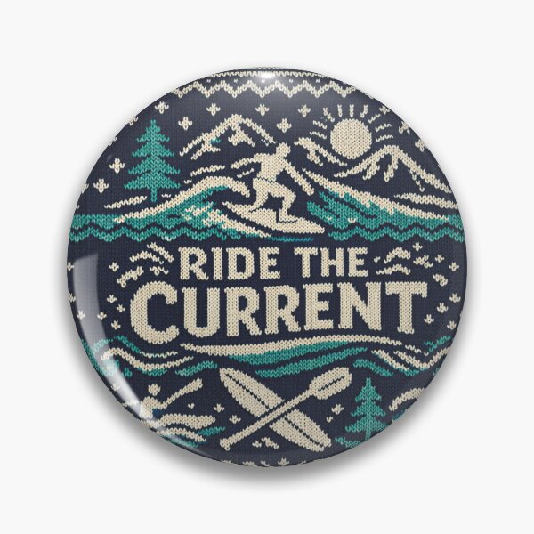 Item preview, Ride the current slogan in a maritime knitting pattern designed and sold by Mauswohn.