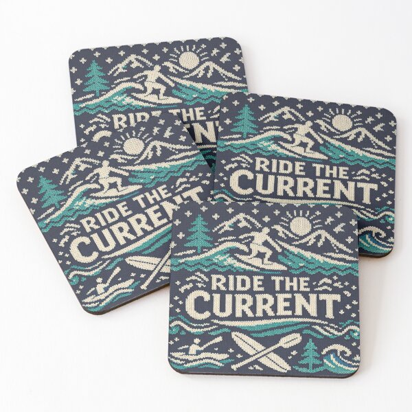 Item preview, Ride the current slogan in a maritime knitting pattern designed and sold by Mauswohn.
