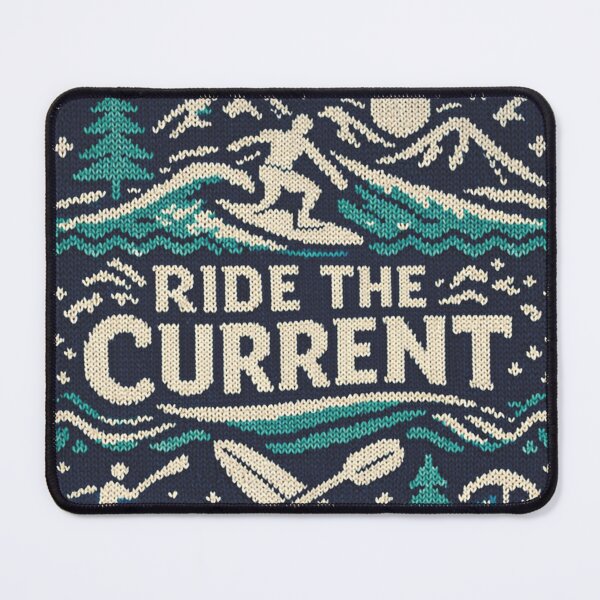 Item preview, Ride the current slogan in a maritime knitting pattern designed and sold by Mauswohn.