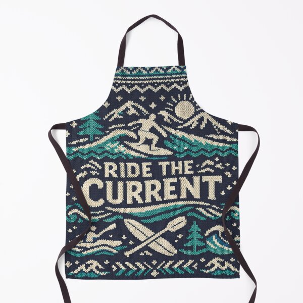Item preview, Ride the current slogan in a maritime knitting pattern designed and sold by Mauswohn.