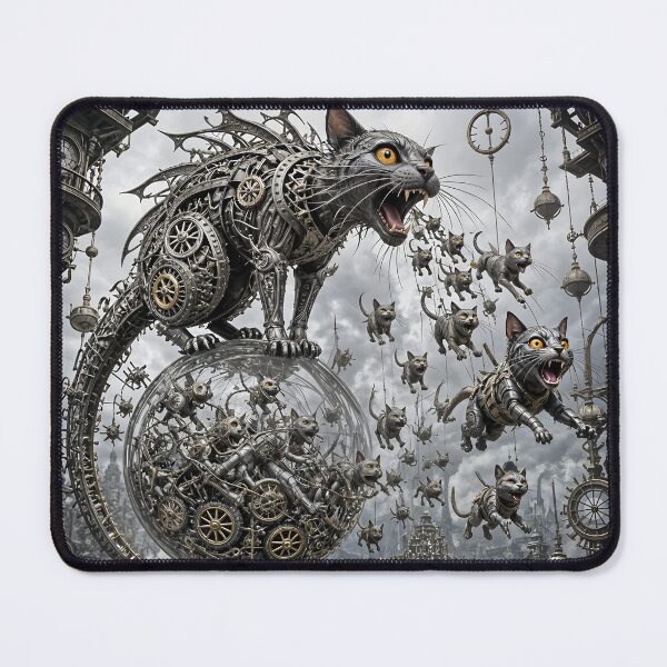 Item preview, The Aesthetics of Decay: A Mechanical Cat and Eternity Made of Gears designed and sold by KunstGeist.