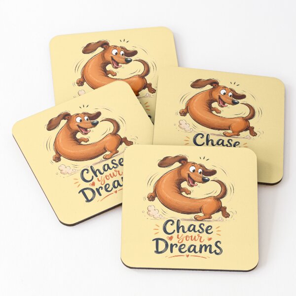 Item preview, Chase Your Dreams – Funny Sausage Dog Illustration designed and sold by futurekidlets.