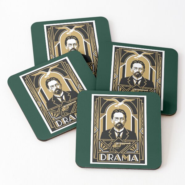 Item preview, Anton Chekhov Drama - Art Deco Theater Poster designed and sold by quackynaut.