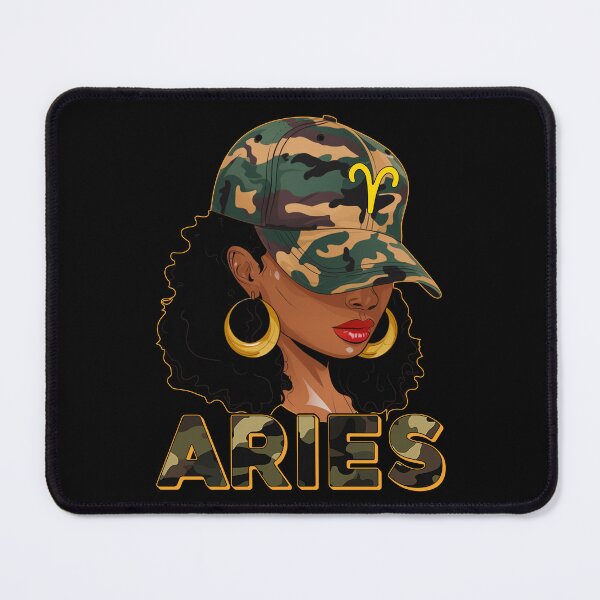 Item preview, Aries Zodiac Black Woman Camo Fashion Design designed and sold by MaxGraphicShirt.