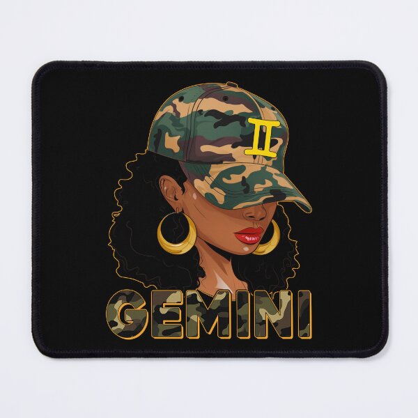 Item preview, Gemini Zodiac Black Woman Camo Fashion Design designed and sold by MaxGraphicShirt.