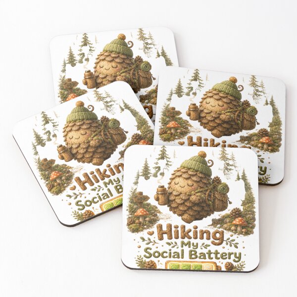 Item preview, Hiking My Social Battery – Cute Forest Hiking Character Design designed and sold by PropGiantStudio.