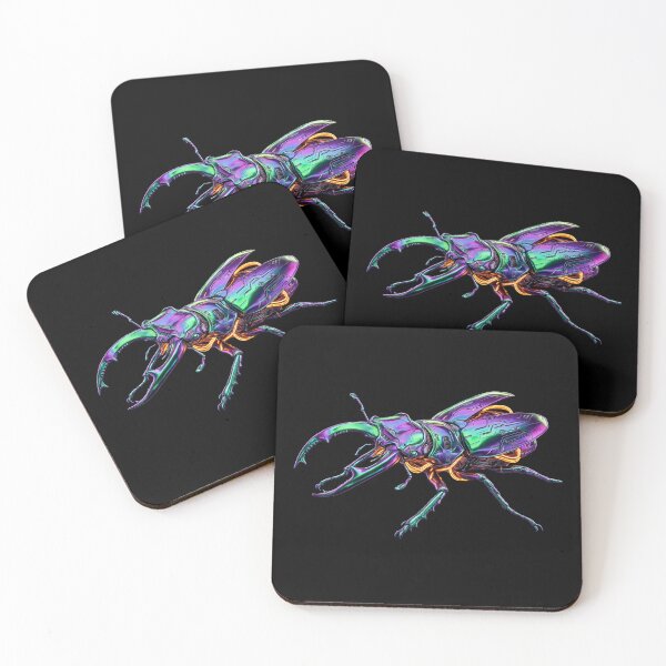 Item preview, Cyberpunk Iridescent Mechanical Stag Beetle designed and sold by krish-prints.