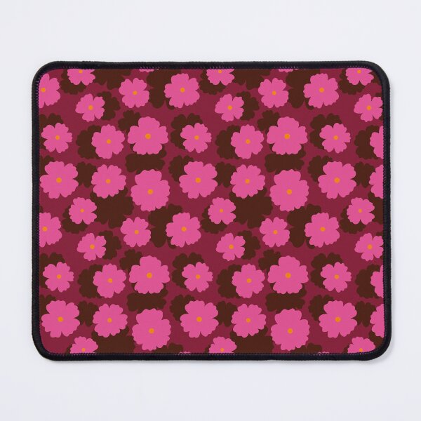 Item preview, pink flowers on a burgundy background designed and sold by burbura.