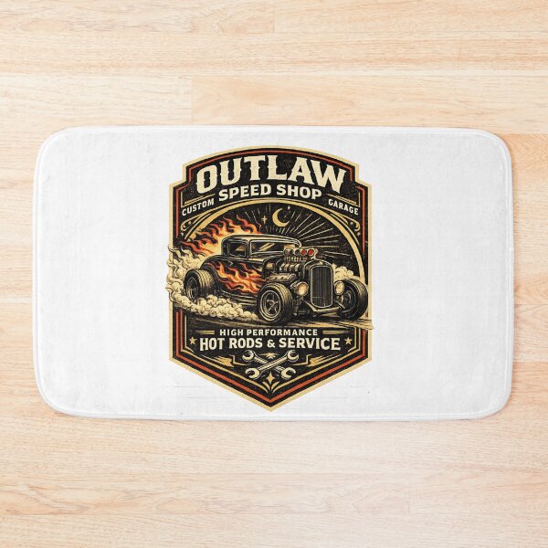 Item preview, Outlaw Speed Shop Vintage Hot Rod T-Shirt Design designed and sold by RelateAndTee.